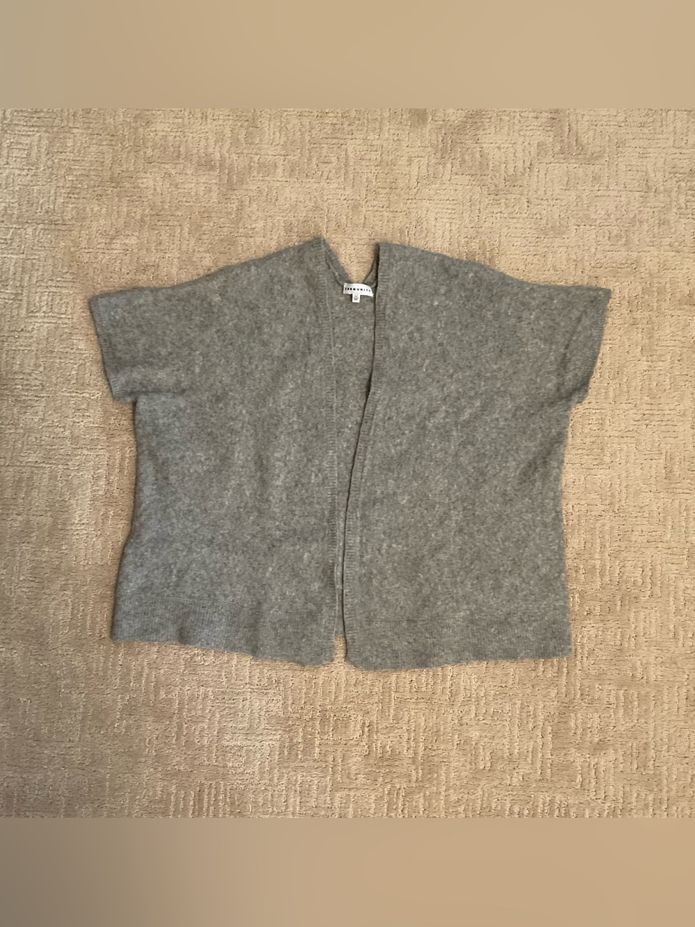 🩶Aritzia Community Wool Yak Short Sleeve Open Cardigan Gray XXS Oversized EUC